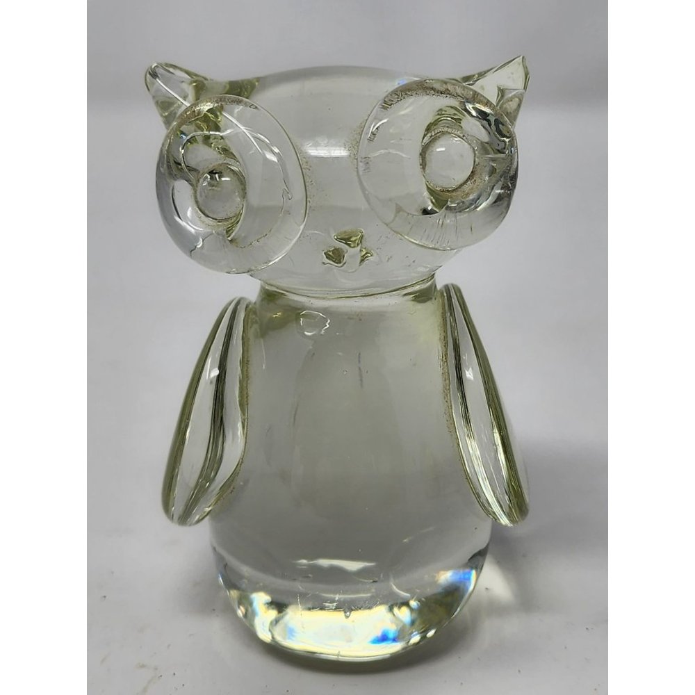 Vintage Art‎ Glass Action International LTD Paperweight Owl Figurine